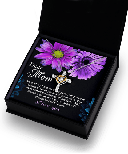 Dear Mom You Held My Hand Through the Years Cross Pendant Necklace - Mallard Moon Gift Shop
