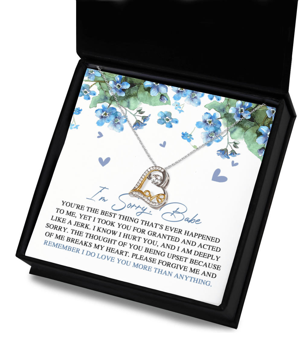 Apology Gift for Girlfriend, Wife, Soulmate - Sorry, More Than Anything - Love Dancing Heart Pendant Necklace - Mallard Moon Gift Shop