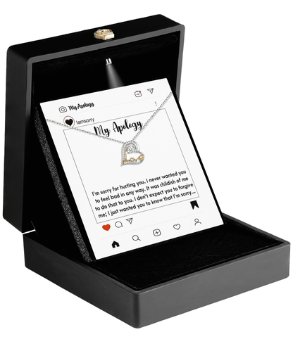 Apology Gift for Girlfriend, Wife, Soulmate - I'm Sorry for Hurting You - Love Heart Pendant Necklace - Mallard Moon Gift Shop