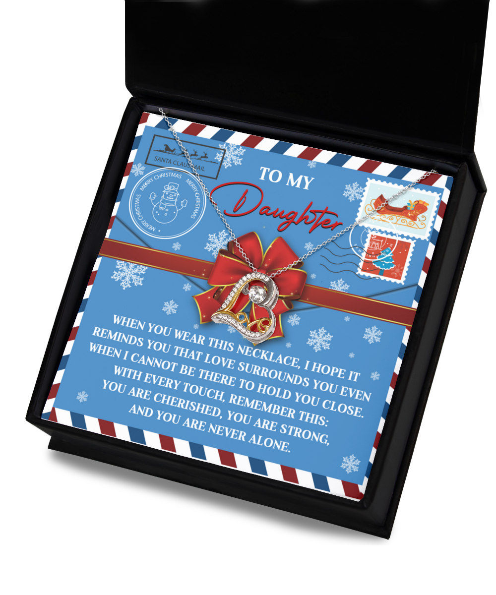 Daughter Christmas Present - Remember This - Love Dancing Heart Pendant Necklace - Mallard Moon Gift Shop