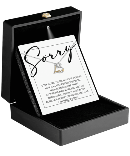 Apology Gift for Girlfriend, Wife, Soulmate - Sorry, Someone Like That - Love Dancing Heart Pendant Necklace - Mallard Moon Gift Shop