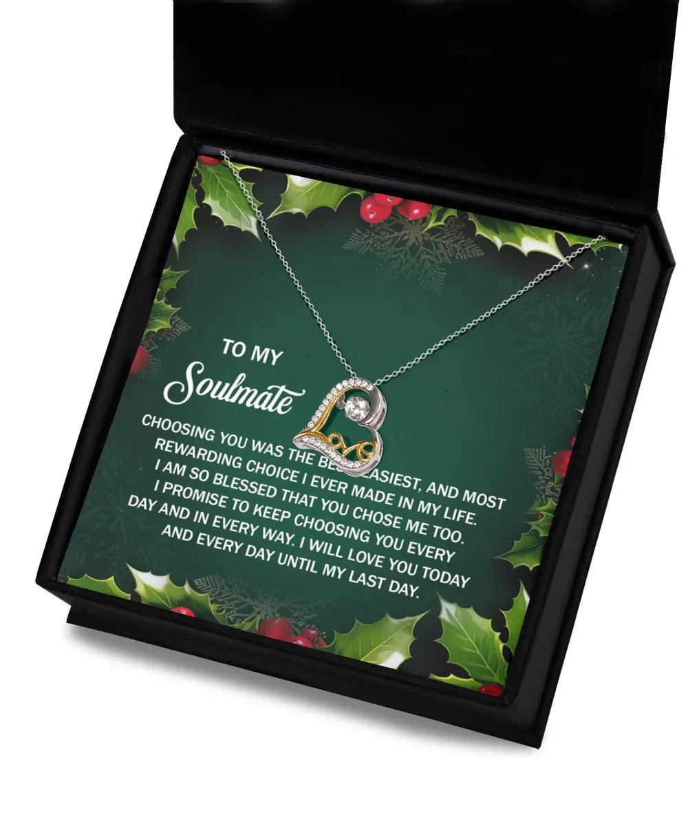 Gift for Soulmate, Girlfriend, Wife - Choose Me Too - Love Dancing Heart Pendant Necklace
