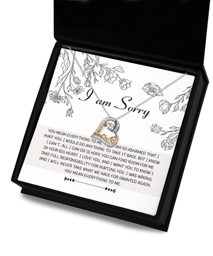 Apology Gift for Girlfriend, Wife, Soulmate - Sorry, Your Big Heart - Love Dancing Heart Pendant Necklace - Mallard Moon Gift Shop