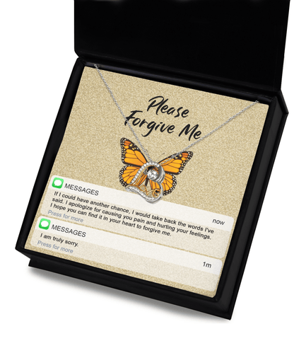 Apology Gift for Girlfriend, Wife, Soulmate - Sorry, In Your Heart - Love Heart Pendant Necklace - Mallard Moon Gift Shop