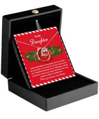 Daughter Christmas Present - Be A Champion - Love Dancing Heart Pendant Necklace