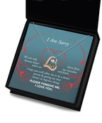 Apology Gift for Girlfriend, Wife, Soulmate - Sorry, Mistakes And Faults - Love Dancing Heart Pendant Necklace
