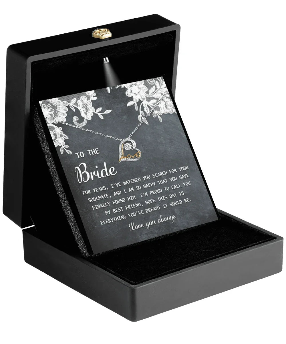 Bride Wedding Day Gift - My Best Friend - Love Dancing Heart Pendant Necklace