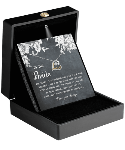 Bride Wedding Day Gift - My Best Friend - Love Dancing Heart Pendant Necklace - Mallard Moon Gift Shop