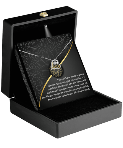 Apology Gift for Girlfriend, Wife, Soulmate - Sorry, Turn Your Back-Love Dancing Heart Pendant Necklace - Mallard Moon Gift Shop