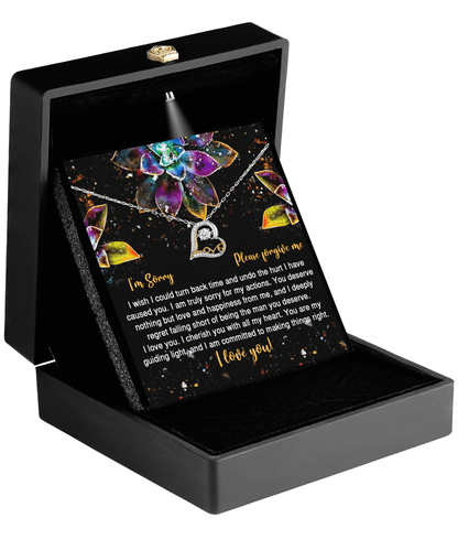 Apology Gift for Girlfriend, Wife, Soulmate - Sorry, All My Heart - Love Dancing Heart Pendant Necklace - Mallard Moon Gift Shop