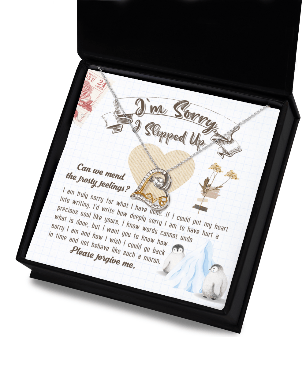 Apology Gift for Girlfriend, Wife, Soulmate - Sorry, Precious Soul - Love Dancing Heart Pendant Necklace - Mallard Moon Gift Shop