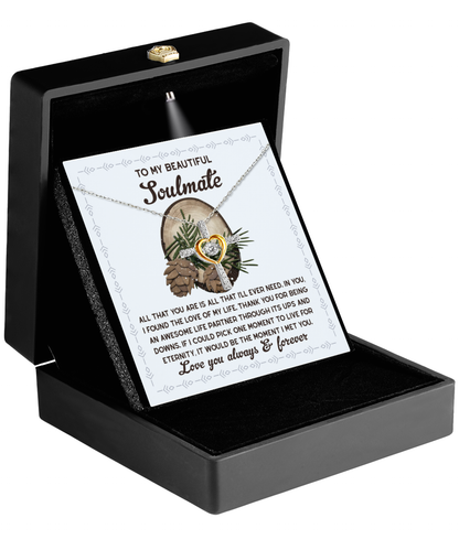 Soulmate, Wife, Girlfriend Romantic Gift - One Moment - Dancing Cross Pendant Necklace - Mallard Moon Gift Shop