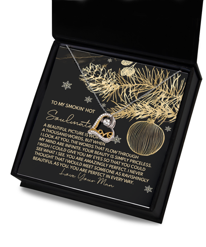 Soulmate Romantic Gift - Amazingly Perfect - Love Dancing Heart Pendant Necklace - Mallard Moon Gift Shop