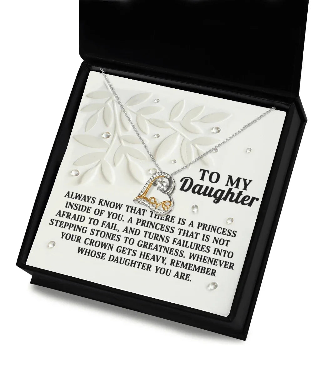 Daughter Birthday, Graduation, Christmas Inspirational Gift - Inside Of You - Love Dancing Heart Pendant Necklace