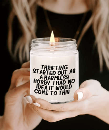 Thrifting Delight, Gifts for Friends, Thrifting Enthusiasts, Birthday, Holidays, Special Occasions, Quote Inspired Scented Soy Candle - Mallard Moon Gift Shop