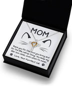 Gift for Cat Mom -Thank you for The Catnip Thing Even When I'm Mean Cross Pendant Necklace