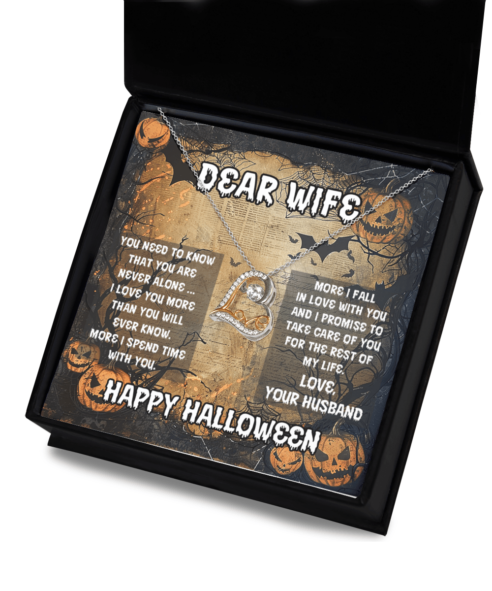 Wife Halloween Inspired Love Dancing Heart Necklace Love You More - Mallard Moon Gift Shop