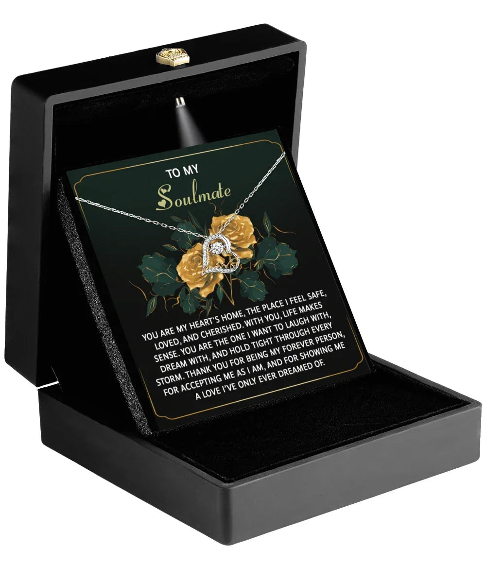 To My Soulmate - Love Dancing Heart Necklace – A Romantic Gift of Appreciation for Your Forever Person