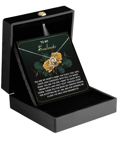 To My Soulmate - Love Dancing Heart Necklace – A Romantic Gift of Appreciation for Your Forever Person - Mallard Moon Gift Shop