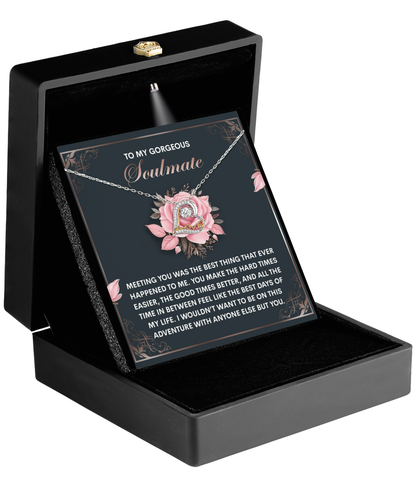 To My Gorgeous Soulmate - Love Dancing Heart Necklace – A Romantic Valentine’s Gift to Celebrate Your Beautiful Journey Together - Mallard Moon Gift Shop