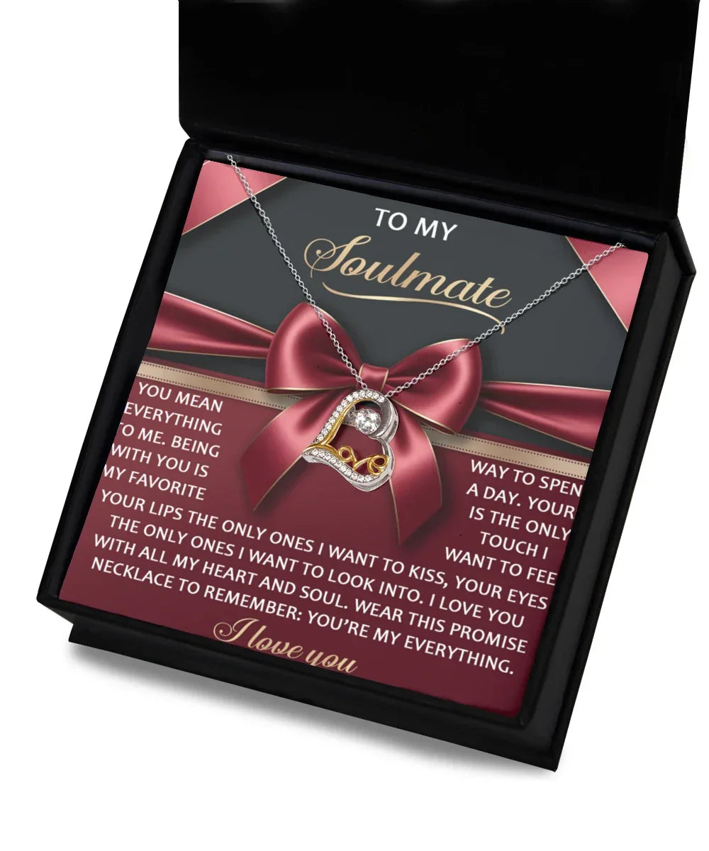 Gift for Soulmate, Girlfriend, Wife - Heart and Soul - Love Dancing Heart Pendant Necklace