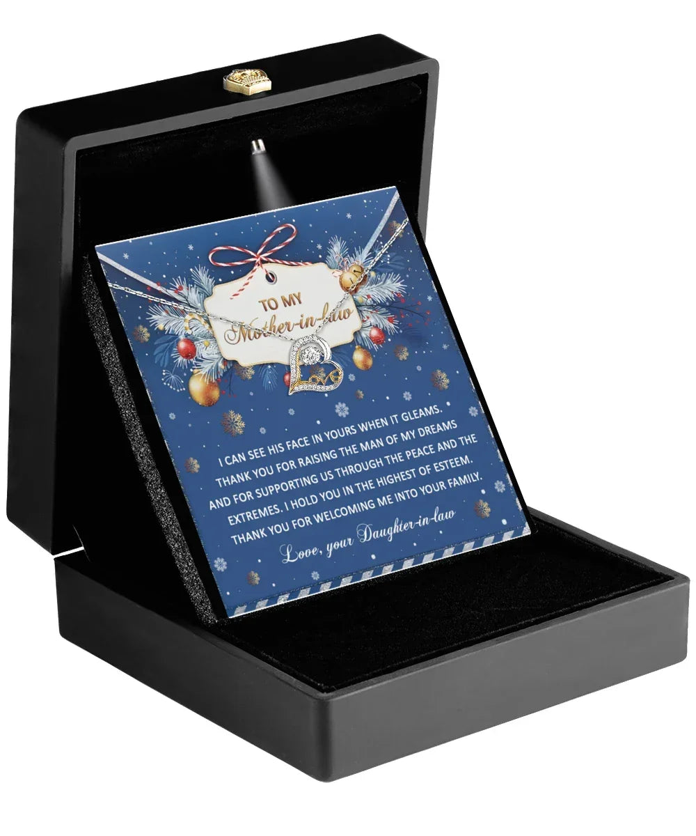 Gift for Mother-in-law - I Hold You - Love Dancing Heart Pendant Necklace