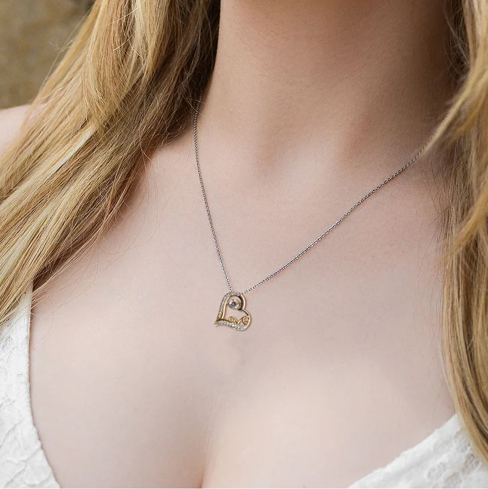 Gift for Granddaughter - Brave Hero - Love Dancing Heart Pendant Necklace