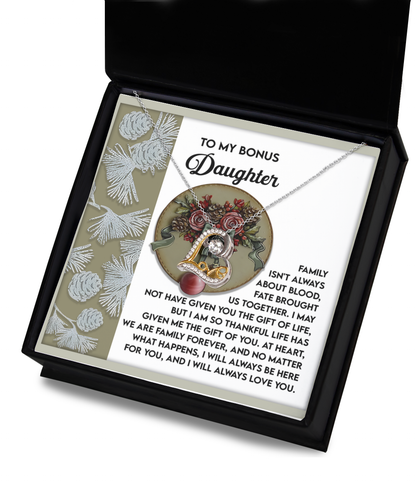 Gift for Bonus Daughter - Gift Of You - Love Dancing Heart Pendant Necklace - Mallard Moon Gift Shop