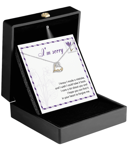 Gift for Girlfriend, Wife - Sorry, Take It Back - Love Heart Pendant Necklace - Mallard Moon Gift Shop