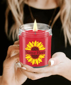 Sunflower Monogram Soy Scented Container Jar Candle