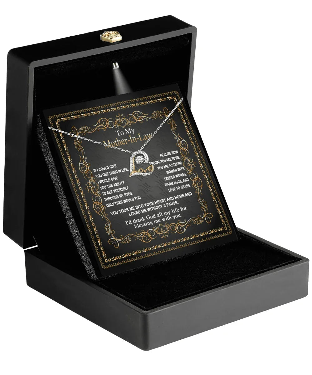 Mother-in-Law Gift You Took Me Into Your Heart and Home Heart Pendant Necklace