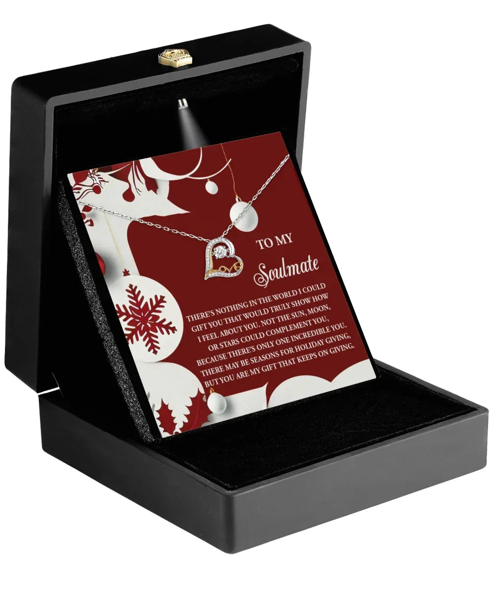 Gift for Soulmate, Girlfriend, Wife - Holiday Giving -Love Dancing Heart Pendant Necklace V