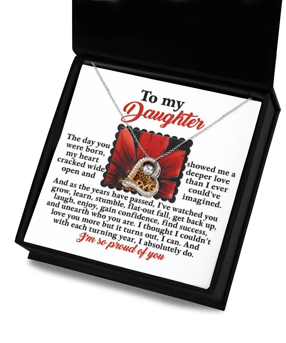 Daughter Birthday, Graduation, Christmas Inspirational Gift - A Deeper Love - Love Dancing Heart Pendant Necklace