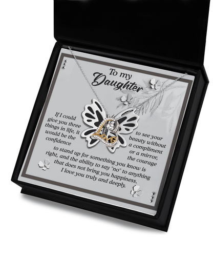 Daughter Birthday, Graduation, Christmas Inspirational Gift  - See Your Beauty - Love Dancing Heart Pendant Necklace - Mallard Moon Gift Shop