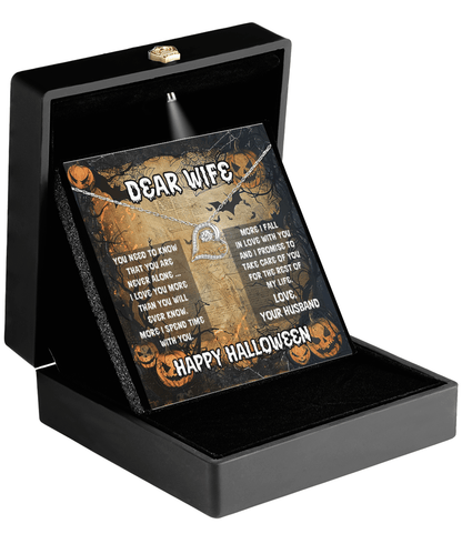 Wife Halloween Inspired Love Dancing Heart Necklace Love You More - Mallard Moon Gift Shop