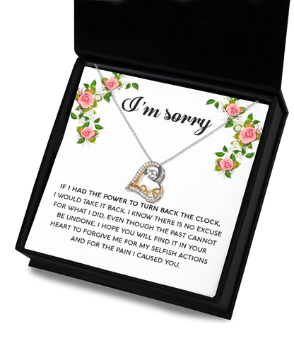 Gift for Girlfriend, Wife - Sorry, Make It Right - Love Heart Pendant Necklace - Mallard Moon Gift Shop