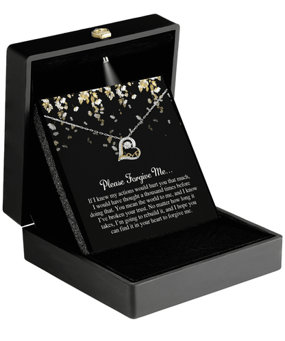 Apology Gift for Girlfriend, Wife, Soulmate - Sorry, Broken Your Trust - Love Dancing Heart Pendant Necklace - Mallard Moon Gift Shop