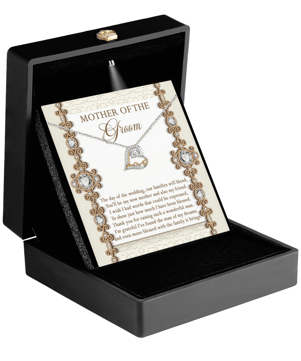 Mother of the Groom Gift New Mother and Friend Love Heart Pendant Necklace - Mallard Moon Gift Shop