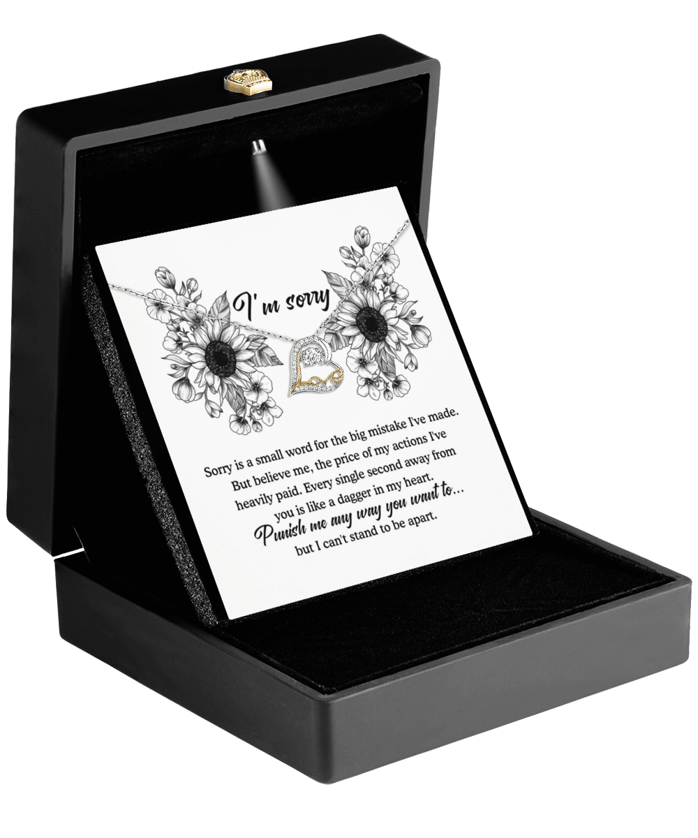 Apology Gift - Sorry is a Small Word for the Big Mistake - Love Dancing Heart Pendant Necklace - Mallard Moon Gift Shop