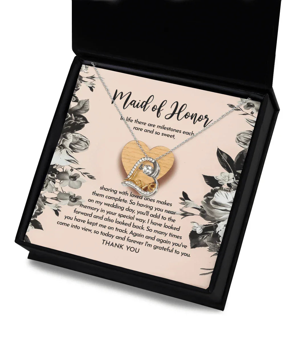 Maid of Honor Wedding Day Gift - My Wedding Day - Love Dancing Heart Pendant Necklace