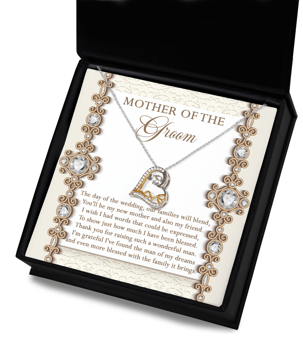 Mother of the Groom Gift New Mother and Friend Love Heart Pendant Necklace - Mallard Moon Gift Shop