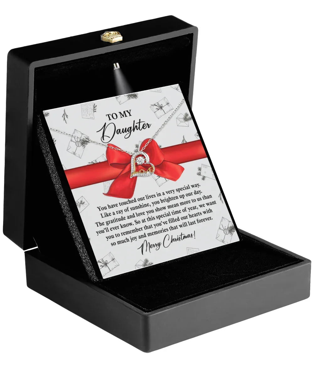 Daughter Christmas Present - Special Way - Love Dancing Heart Pendant Necklace