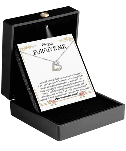 Apology Gift for Girlfriend, Wife - Sorry, Profound And True - Love Heart Pendant Necklace - Mallard Moon Gift Shop