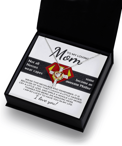 To My Amazing Super Mom Not All Heroes Wear Capes Cross Pendant Necklace - Mallard Moon Gift Shop