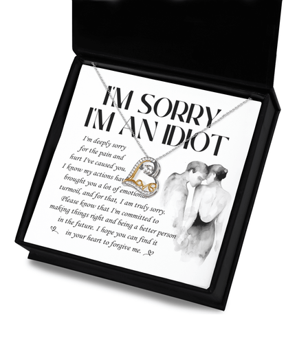 Apology Gift for Girlfriend, Wife, Soulmate - Sorry, Emotional Turmoil - Love Dancing Heart Pendant Necklace - Mallard Moon Gift Shop