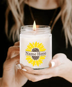 Sunflower Monogram Soy Scented Container Jar Candle