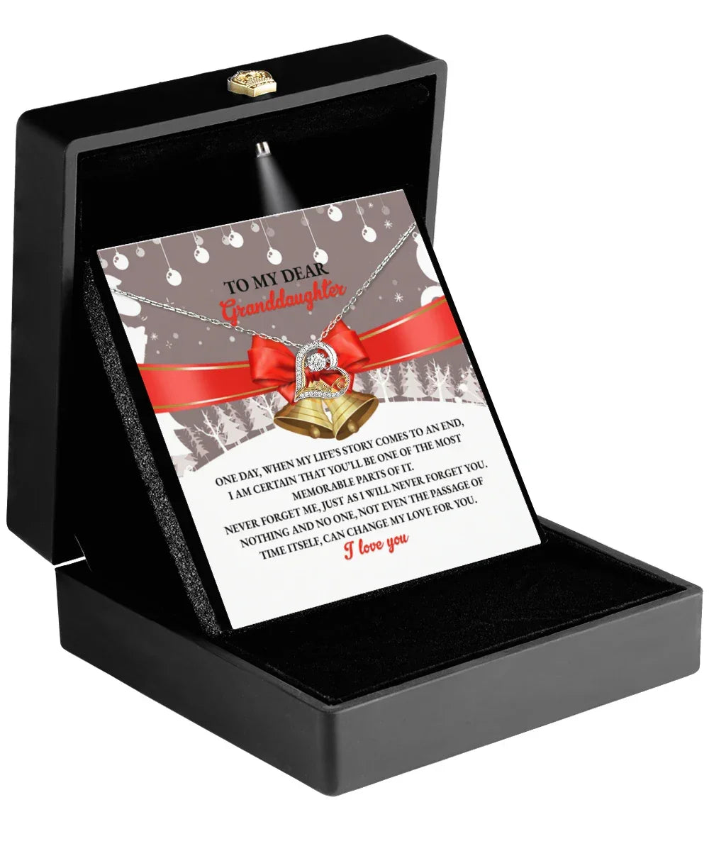 Gift for Granddaughter - Most Memorable Parts of my Life's Story - Love Dancing Heart Pendant Necklace