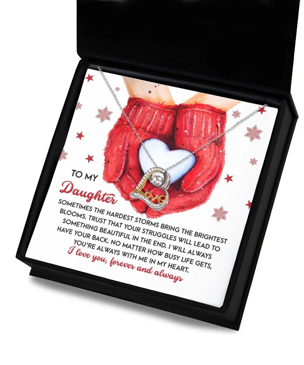 Daughter Christmas Present - In My Heart - Love Dancing Heart Pendant Necklace