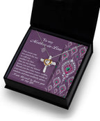 Mother-in-Law Gift You Are My Bonus Mom, My Friend Cross Pendant Necklace