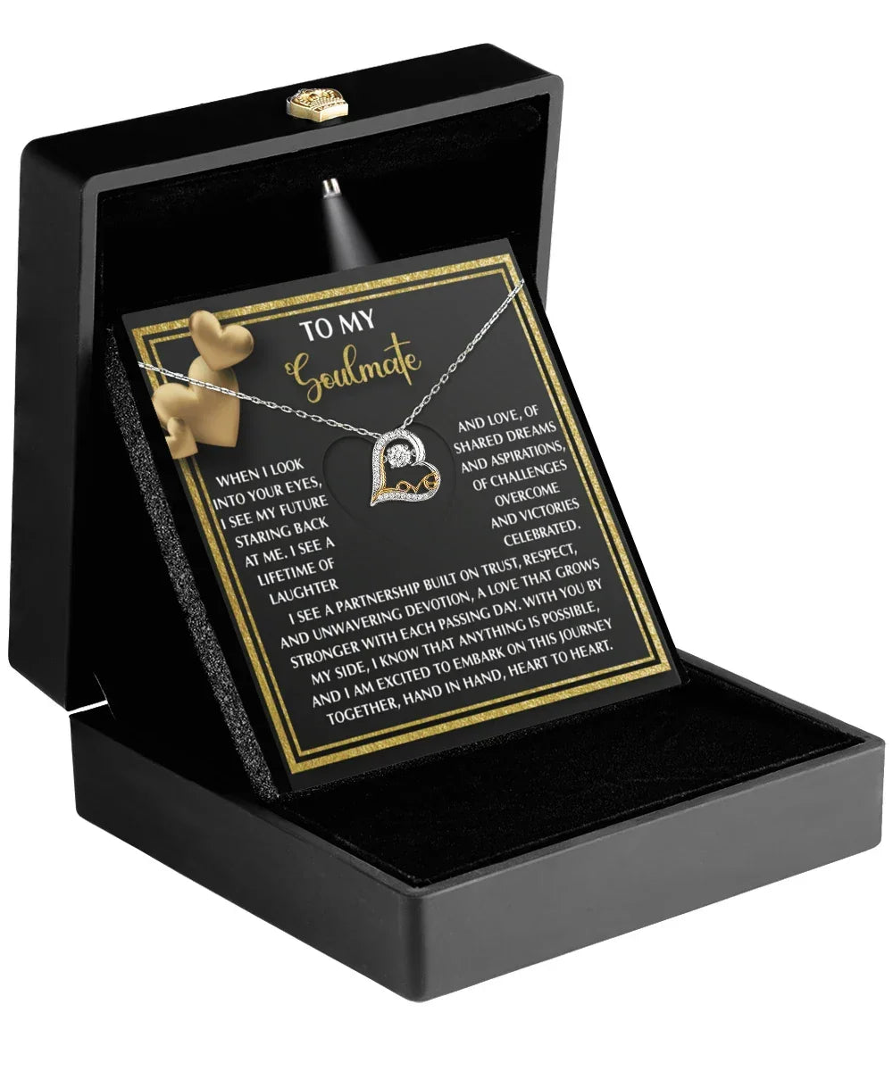 To My Soulmate - Love Dancing Heart Necklace – A Meaningful Valentine’s Gift Celebrating Trust, Devotion, and Shared Dreams